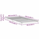 vidaXL Cadre de lit surélevé Marron cire 90 x 210 cm