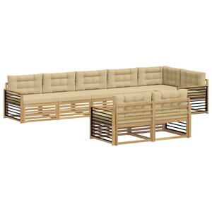 vidaXL Ensemble de canapés d'extérieur 8 pc Blanc et Beige Polyester