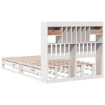 vidaXL Lit bibliothèque sans matelas blanc 135x190 cm bois pin massif