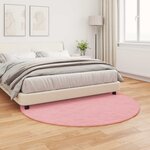 vidaXL Tapis en Fourrure Synthétique de Lapin Olite Rose Ø 200 cm