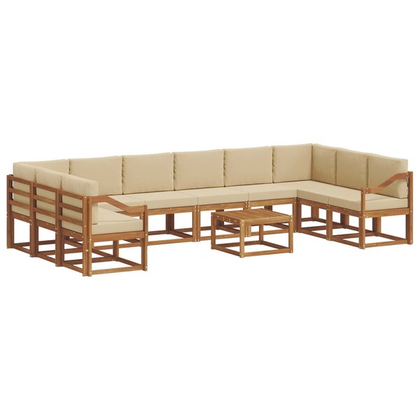 vidaXL Ensemble de canapés d'extérieur 11 Pièces Naturel et Beige