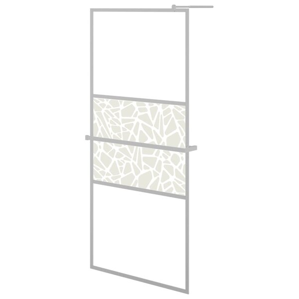vidaXL Paroi de douche et étagère Chrome 100x195cm Verre ESG&Aluminium