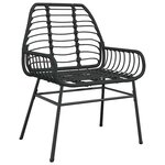 vidaXL Ensemble à manger de jardin 5 Pièces noir résine tressée verre