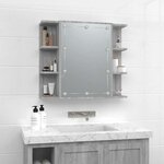 vidaXL Armoire à miroir avec LED Sonoma gris 70x16 5x60 cm
