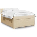 vidaXL Sommier à lattes de lit avec matelas Crème 160x200 cm Tissu