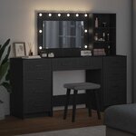 vidaXL Table de Toilette 3 Pièces Chêne noir Bois d'ingénierie