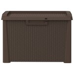 vidaXL Boîte de rangement de jardin marron 125 L PP