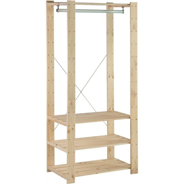 Penderie en pin massif evolution hauteur 174 cm