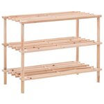 vidaXL Range-chaussures à 3 étagères Bois de sapin solide