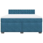 vidaXL Sommier à lattes de lit et matelas bleu 180x200 cm velours
