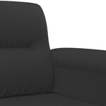 vidaXL Ensemble de canapés 3 Pièces avec coussins noir tissu microfibre
