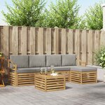 vidaXL Ensemble de canapés d'extérieur 6 pc Blanc et gris clair
