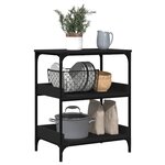 vidaXL Chariot de cuisine noir 60x41x80 5 cm bois d'ingénierie