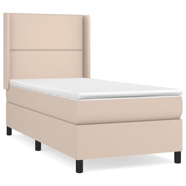 vidaXL Sommier à lattes de lit avec matelas Cappuccino 100x200 cm