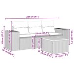 vidaXL Salon de jardin 4 Pièces avec coussins noir résine tressée