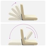 vidaXL Fauteuil de sol ajustable Crème Simili cuir