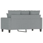 vidaXL Canapé à 2 places Gris clair 120 cm Tissu
