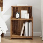 vidaXL Armoire de lit Vieux bois 40 x 35 x 60 cm Panneau de particules