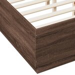 vidaXL Cadre de lit avec lumières LED chêne marron 135x190 cm