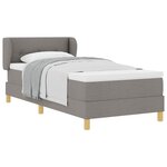 vidaXL Lit à ressorts avec matelas Taupe 100 x 200 cm tissu