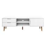 vidaXL Meuble TV MOLDE Blanc 158x40x49 cm Bois de pin massif
