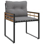 vidaXL Ensemble de meubles d'extérieur avec coussin 3 Pièces Gris clair