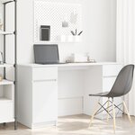 Bureau vidaXL Blanc 140x49x76 cm en bois d'ingénierie