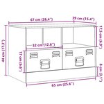 vidaXL Meuble TV blanc 67x39x44 cm acier
