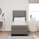 vidaXL Lit à ressort avec Matelas Taupe 80x200 cm Tissu