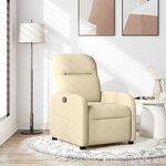 vidaXL Fauteuil inclinable Crème Tissu