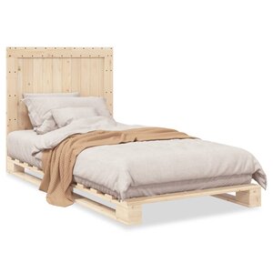 vidaXL Cadre de lit sans matelas avec tête de lit 100x200 cm