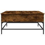 vidaXL Table basse chêne fumé 95x95x45 cm bois d'ingénierie et métal