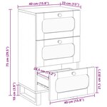 vidaXL Buffet avec tiroir Marron 40 x 33 x 75 cm Bois de mangue massif