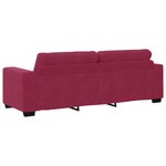 vidaXL Ensemble de 2 canapés avec coussins en velours rouge vin