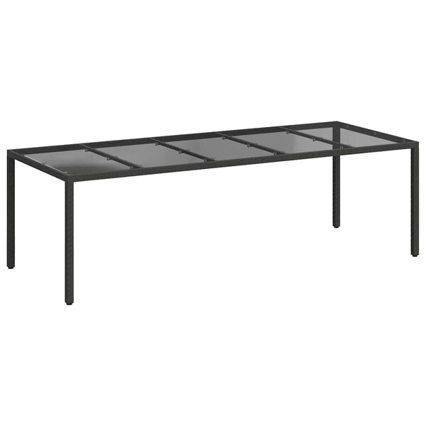 vidaXL Table de jardin pour repas Noir pur 250 x 100 x 75 cm