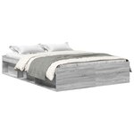 vidaXL Cadre de lit sans matelas sonoma gris 140x190 cm