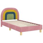 vidaXL Cadre de lit pour enfants avec tête de lit Rose 80 x 160 cm