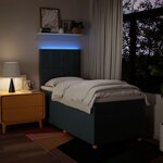 vidaXL Sommier à lattes de lit avec matelas Bleu 80x200 cm Tissu