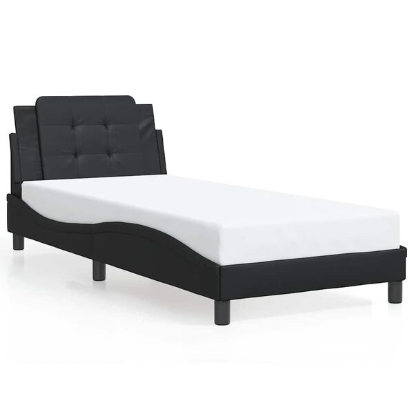 vidaXL Cadre de lit sans matelas Zadar noir 100x203 cm similicuir