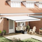 vidaXL Auvent Rétractable Blanc 450 ×350 cm tissu