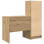 vidaXL Bureau avec tiroir avec étagère 2 Pièces Chêne artisanal