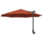 vidaXL Parasol mural avec LEDs Terre cuite 248 cm