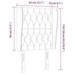 vidaXL Tête de lit avec oreilles Gris clair 83x23x118/128 cm Tissu