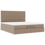 VidaXL Cadre de lit ottoman et matelas cappuccino 200x200cm similicuir