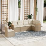 vidaXL Salon de jardin avec coussins 6 Pièces beige résine tressée