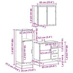 vidaXL Ensemble de meubles de salle de bain 3 Pièces Chêne fumé