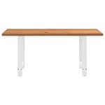 vidaXL Table à manger marron clair bois de chêne massif rectangulaire