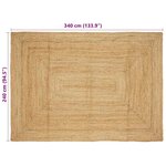 vidaXL Tapis Beige 240 x 340 cm Jute