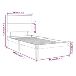 vidaXL Cadre de lit bois massif 75x190 cm petit simple