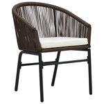 vidaXL Chaises de jardin lot de 2 Marron Rotin PE